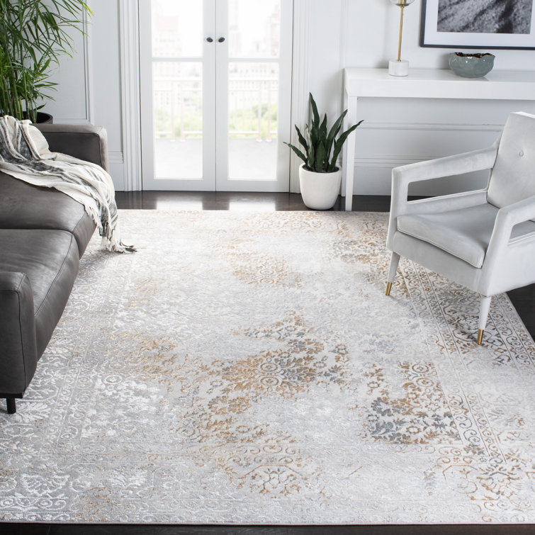 Charlton Home® Calhoune Oriental Gray/Gold Area Rug & Reviews Wayfair